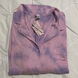 NWT - Victoria's Secret Pink and Purple Tie-Dye Lounge Shirt - XXL